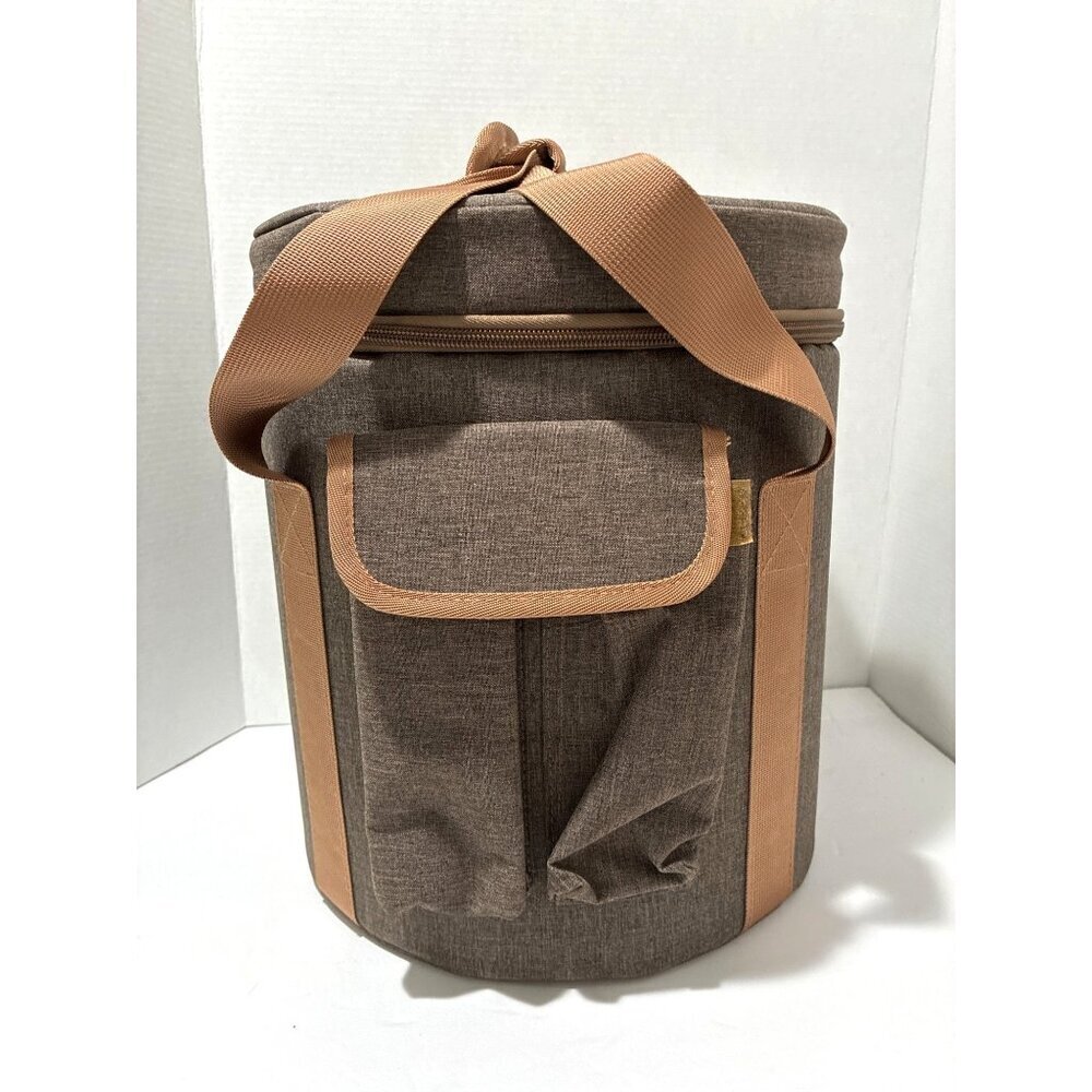 Meinl Sonic Energy crystal singing chalice bag in a brown, heavy-duty padded